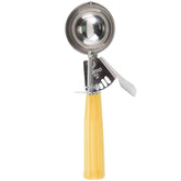 S/S Ice Cream Disher, Yellow Color Handle, 2 oz (59ml), Dia: 2-1/8" (54 mm). - Mabrook Hotel Supplies